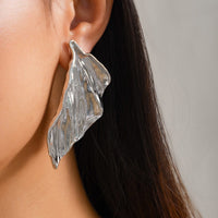 Thumbnail for Exaggerated Gold Silver Plated Leaf Earrings