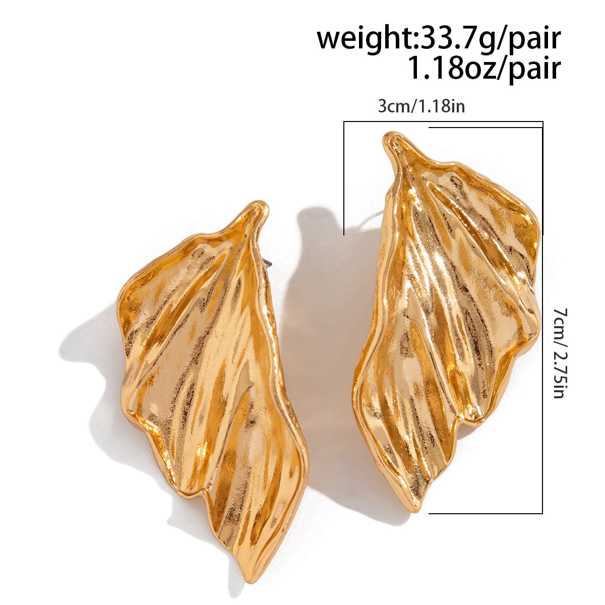 Exaggerated Gold Silver Plated Leaf Earrings