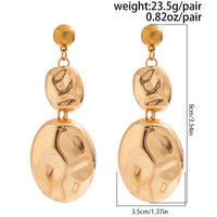 Thumbnail for Exaggerated Gold Silver Tone Pleated Oval Dangle Earrings Necklace