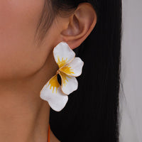 Thumbnail for Exaggerated Gradient Enamel Flower Petal Stud Earrings - ArtGalleryZen