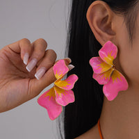 Thumbnail for Exaggerated Gradient Enamel Flower Petal Stud Earrings - ArtGalleryZen