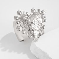 Thumbnail for Exaggerated Heart Waterdrop Wide Cuff Bangle Bracelet - ArtGalleryZen