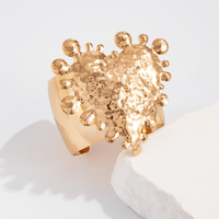 Thumbnail for Exaggerated Heart Waterdrop Wide Cuff Bangle Bracelet - ArtGalleryZen