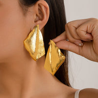 Thumbnail for Exaggerated Metallic Geometric Pattern Stud Earrings