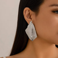 Thumbnail for Exaggerated Metallic Geometric Pattern Stud Earrings