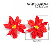 Thumbnail for Exaggerated Red Flower Resin Stud Earrings - ArtGalleryZen