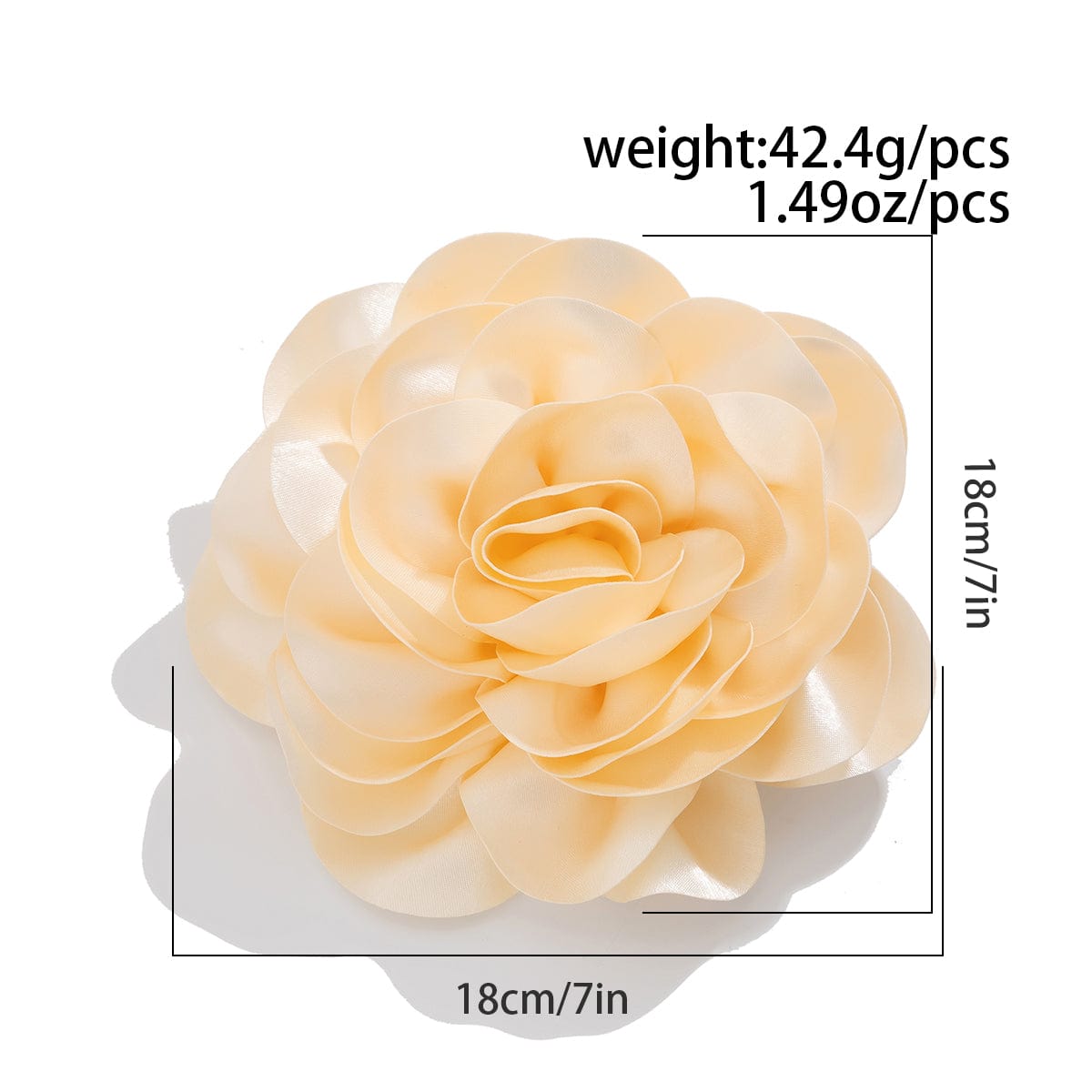 Exaggerated Satin Rose Flower Pin Brooch