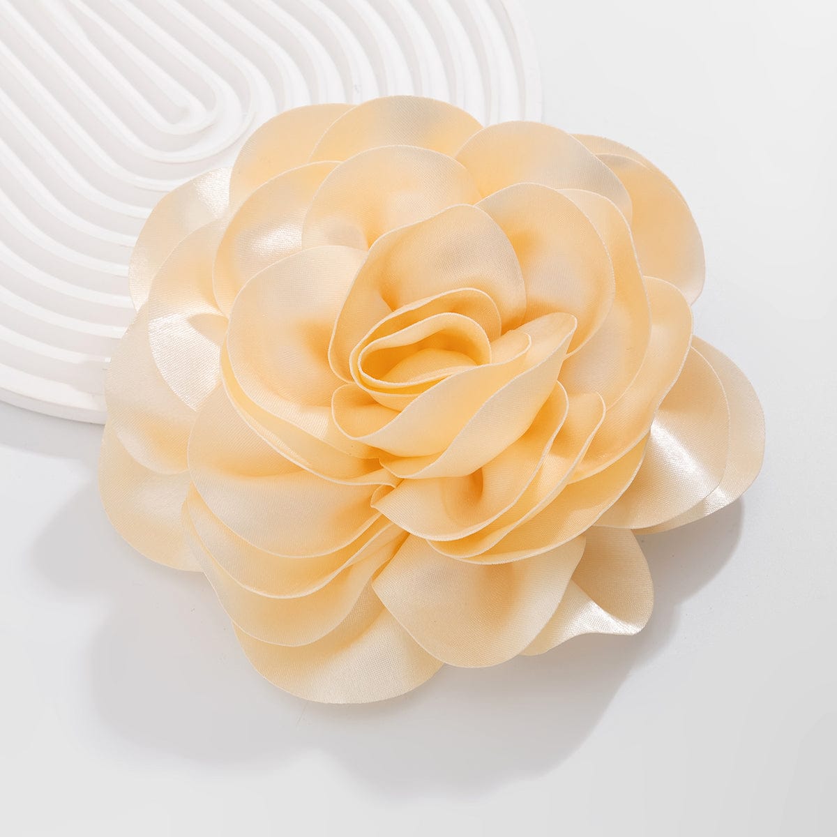 Exaggerated Satin Rose Flower Pin Brooch