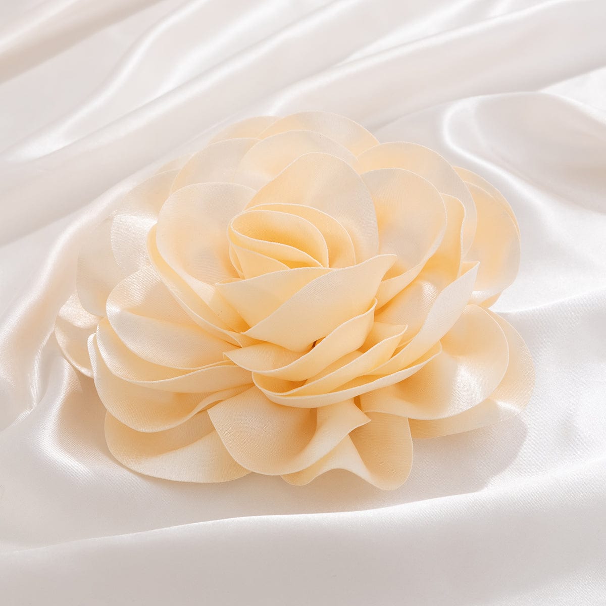 Exaggerated Satin Rose Flower Pin Brooch