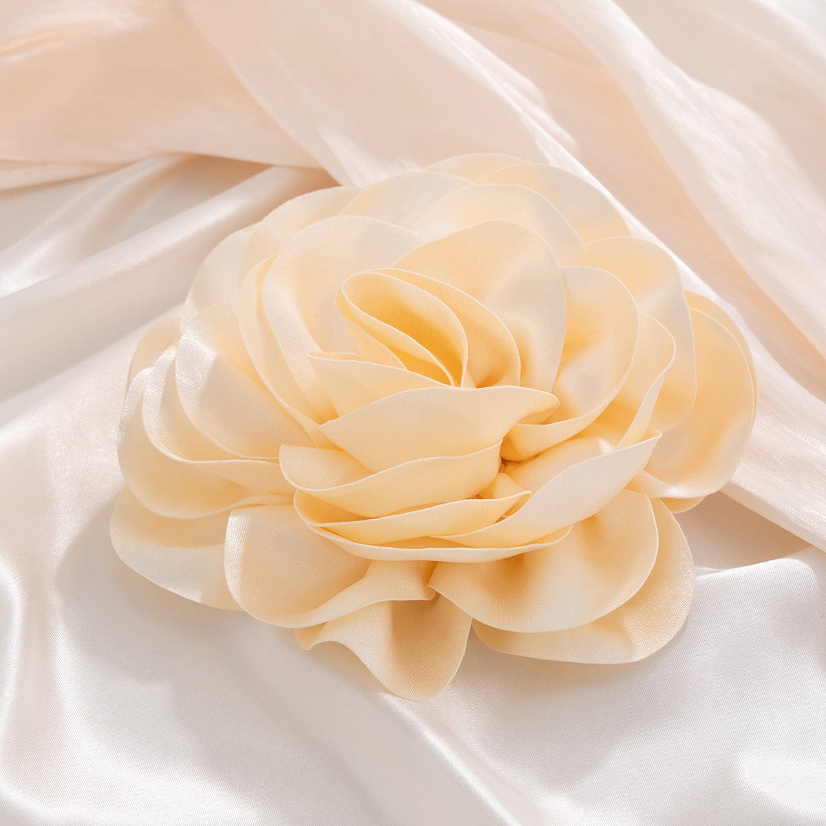 Exaggerated Satin Rose Flower Pin Brooch