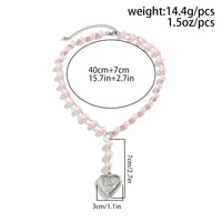 Thumbnail for Floral Heart Pendant Pearl Chain Y Necklace - ArtGalleryZen