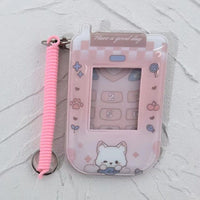 Thumbnail for Foldable Phone Shaped Photocard Holder Keychain - PVC Card Case - ArtGalleryZen