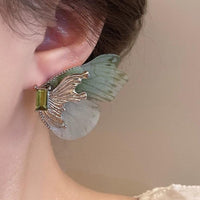 Thumbnail for Forest Style Rhinestone Inlaid Chiffon Butterfly Stud Earrings - ArtGalleryZen