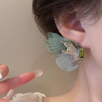 Thumbnail for Forest Style Rhinestone Inlaid Chiffon Butterfly Stud Earrings - ArtGalleryZen
