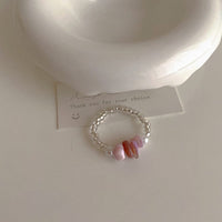 Thumbnail for French Style CZ Inlaid Butterfly Enamel Flower Pearl Open Ring - ArtGalleryZen