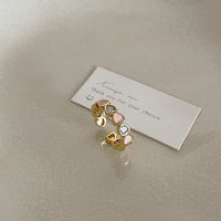 Thumbnail for French Style CZ Inlaid Butterfly Enamel Flower Pearl Open Ring