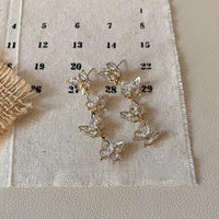 Thumbnail for French Style CZ Inlaid Butterfly Tassel Earrings - ArtGalleryZen