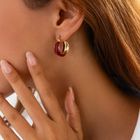 Thumbnail for French Style Enamel U Shaped Earrings