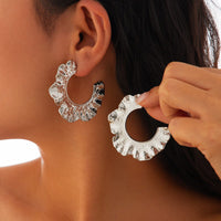 Thumbnail for French Style Gold Silver Plated Ruffle Earrings