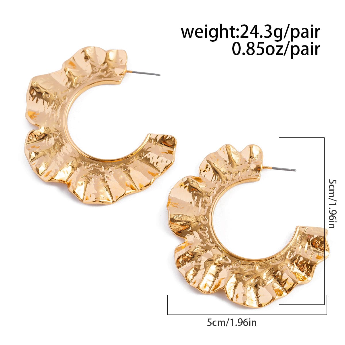 French Style Gold Silver Plated Ruffle Earrings