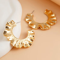 Thumbnail for French Style Gold Silver Plated Ruffle Earrings