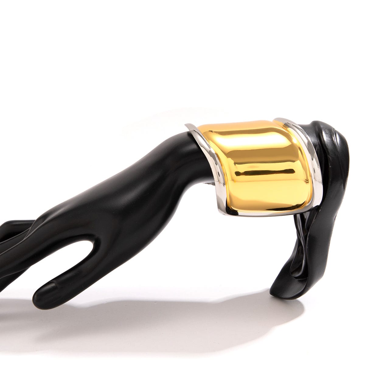 French Style Gold Silver Plated Wide Glossy Open Cuff Bracelet - ArtGalleryZen