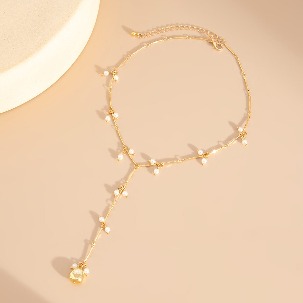 French Style Pearl Tassel Bone Chain Y Necklace - ArtGalleryZen