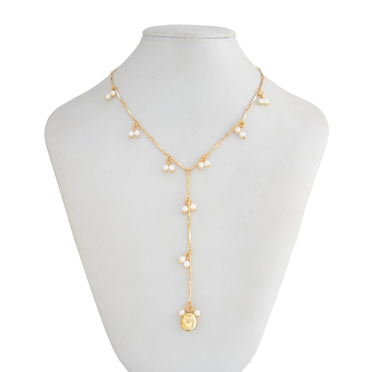French Style Pearl Tassel Bone Chain Y Necklace - ArtGalleryZen
