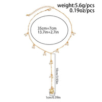 Thumbnail for French Style Pearl Tassel Bone Chain Y Necklace - ArtGalleryZen