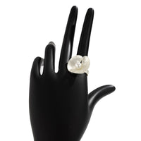 Thumbnail for French Style Round Disk Pleated Pearl Open Ring - ArtGalleryZen