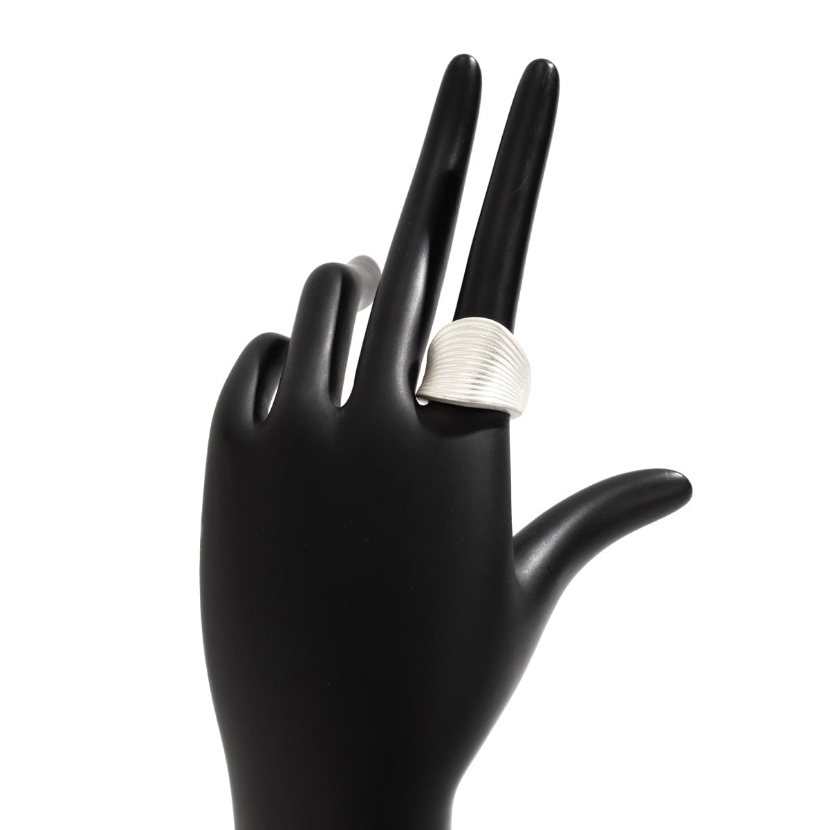 French Style Round Pleated Metallic Open Ring - ArtGalleryZen