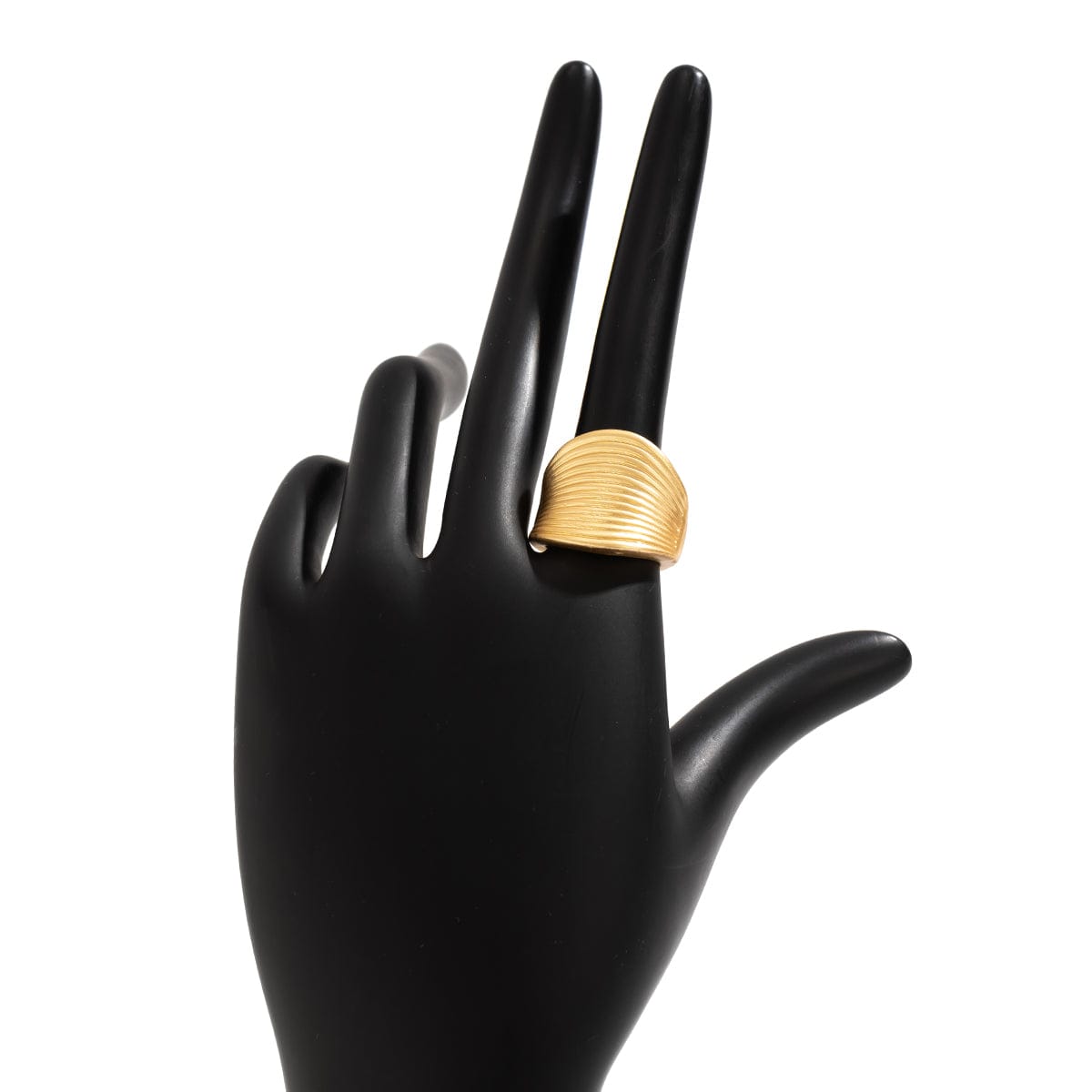 French Style Round Pleated Metallic Open Ring - ArtGalleryZen