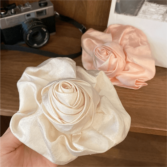 French Temperament Rose Flower Hair Claw Clip - ArtGalleryZen