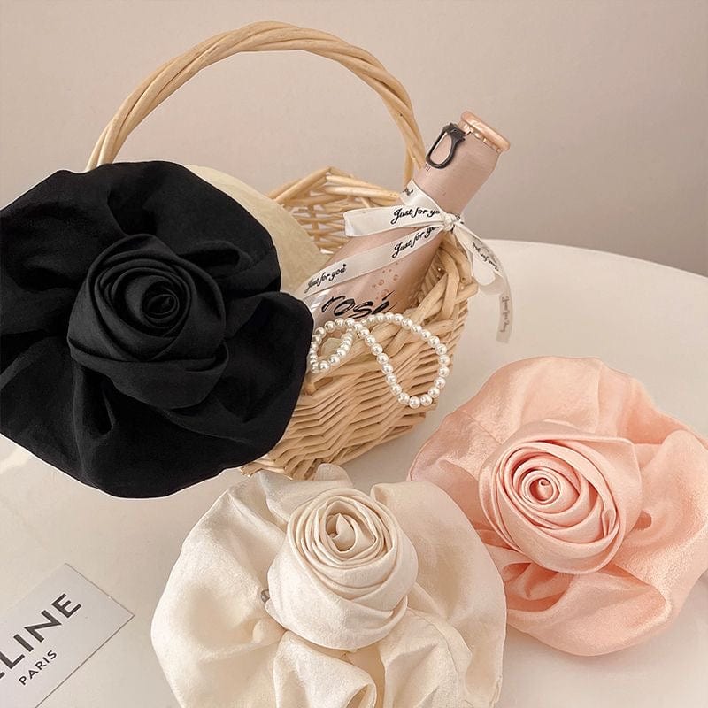 French Temperament Rose Flower Hair Claw Clip