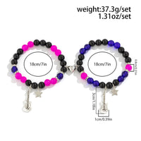 Thumbnail for Magnetic Guitar Star Heart Charm Crystal Matching Bracelet Set