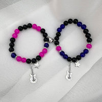 Thumbnail for Magnetic Guitar Star Heart Charm Crystal Matching Bracelet Set