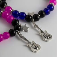 Thumbnail for Magnetic Guitar Star Heart Charm Crystal Matching Bracelet Set