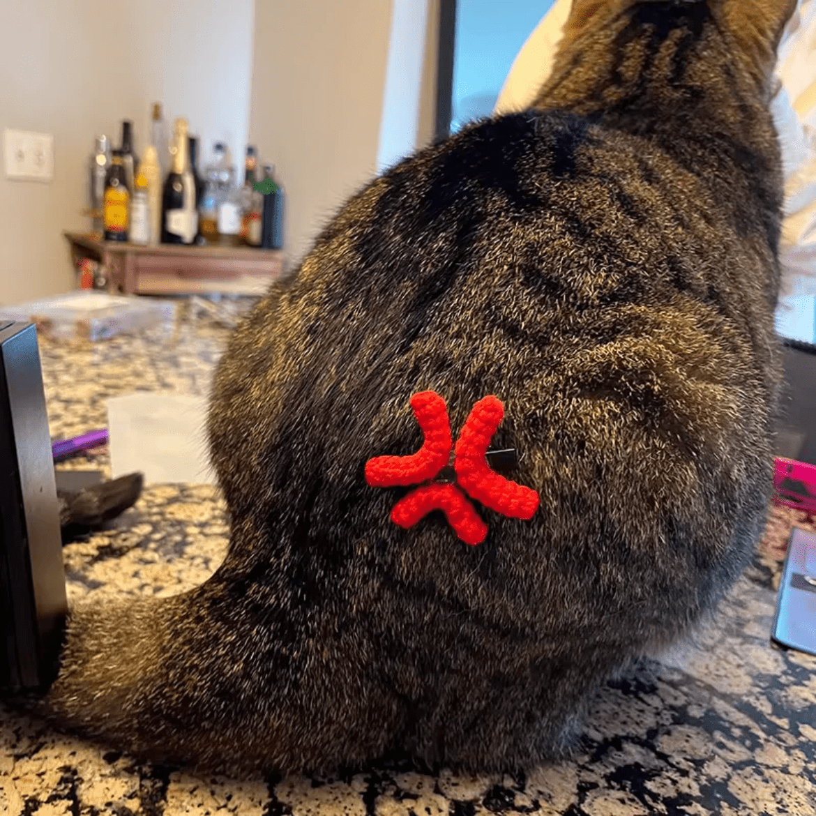 Funny Angry Sweating Water Drop Knitted Hair Clip - ArtGalleryZen