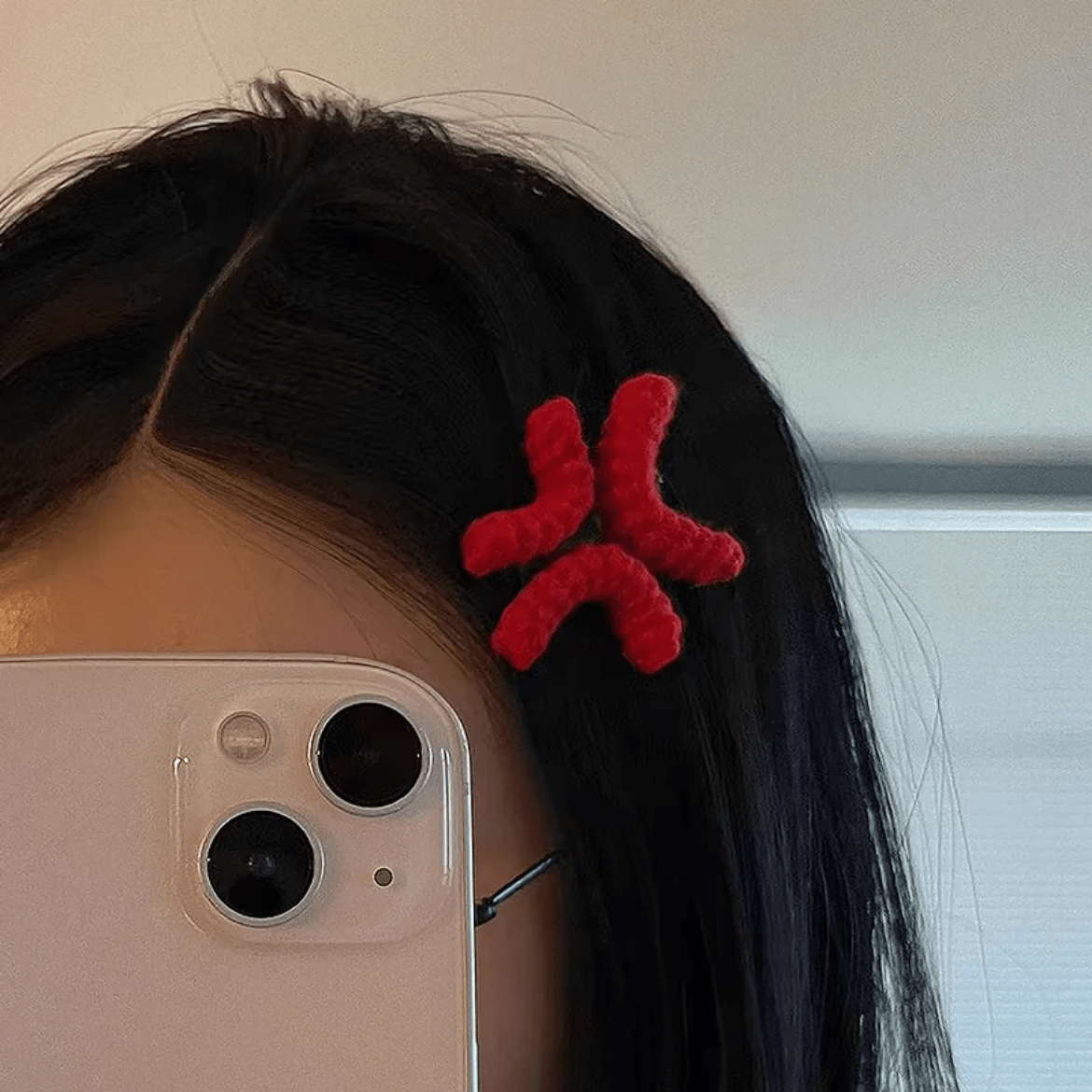 Funny Angry Sweating Water Drop Knitted Hair Clip