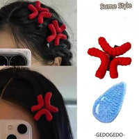 Thumbnail for Funny Angry Sweating Water Drop Knitted Hair Clip