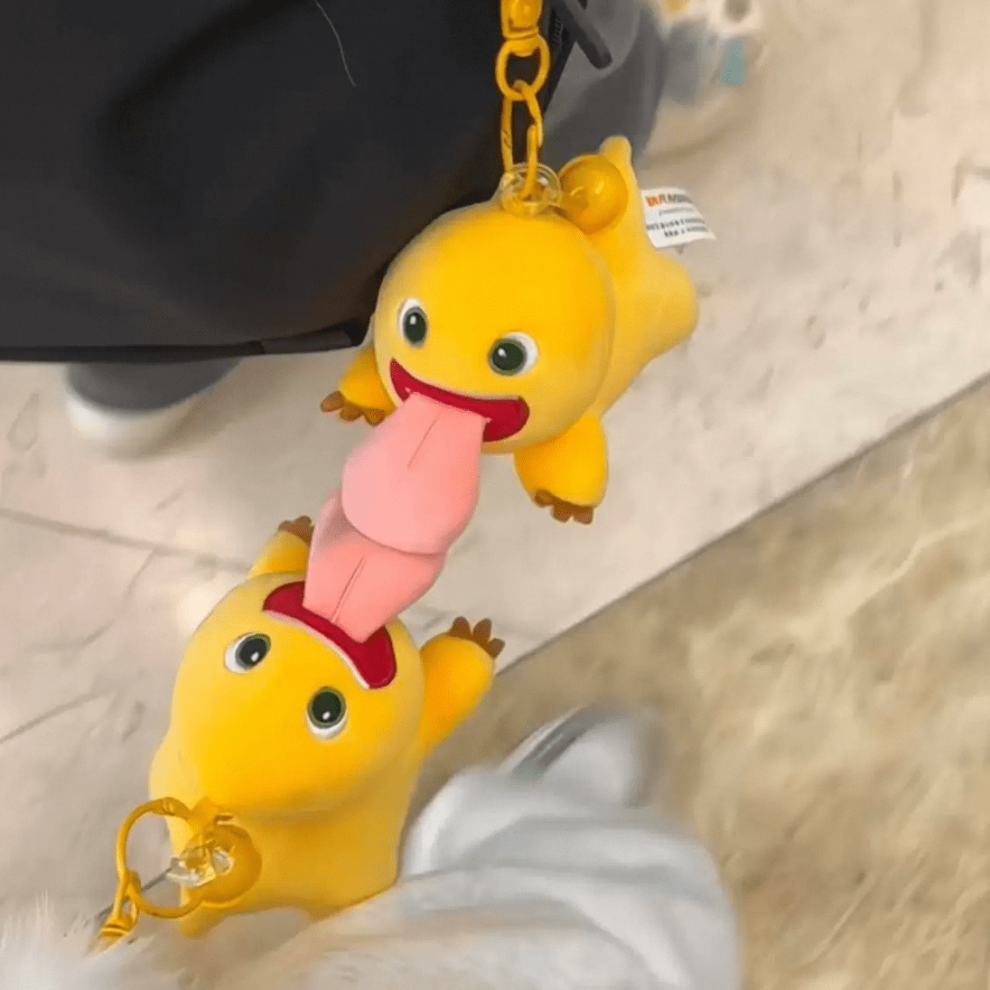 Funny Magnetic Big Tongue Plush Dragon Keychain Doll - ArtGalleryZen