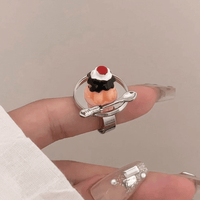 Thumbnail for Funny Simulation Dessert Cake Pudding Adjustable Ring