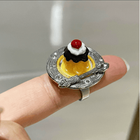 Thumbnail for Funny Simulation Dessert Cake Pudding Adjustable Ring