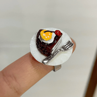 Thumbnail for Funny Simulation Dessert Cake Pudding Adjustable Ring