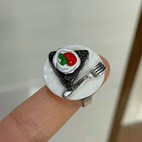 Thumbnail for Funny Simulation Dessert Cake Pudding Adjustable Ring