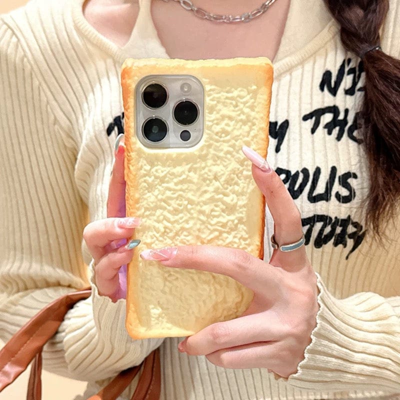 Funny Toast Bread Silicone iPhone Case With Stand - ArtGalleryZen