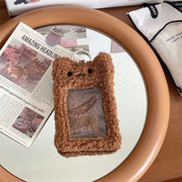 Thumbnail for Furry Bunny Cat Pudding Kpop Keychain Plush Photocard Holder - ArtGalleryZen