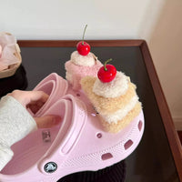 Thumbnail for Furry Cherry Cake Crocs Sandals Decoration Shoe Charms - ArtGalleryZen