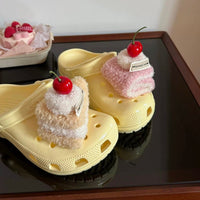 Thumbnail for Furry Cherry Cake Crocs Sandals Decoration Shoe Charms - ArtGalleryZen