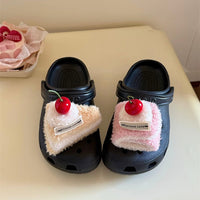 Thumbnail for Furry Cherry Cake Crocs Sandals Decoration Shoe Charms - ArtGalleryZen